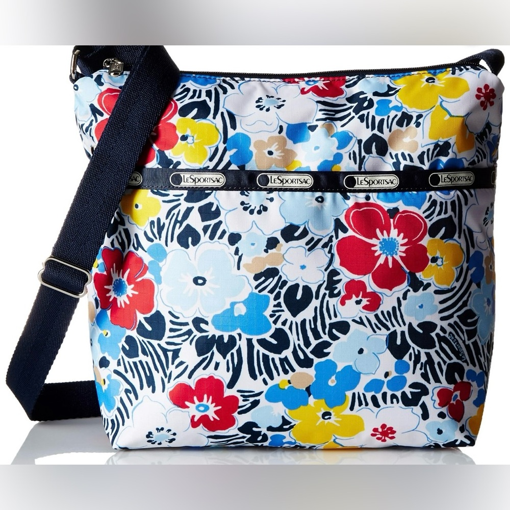 LeSportsac Small Cleo Crossbody, Ocean Blooms Navy